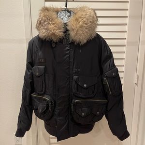 Polo by Ralph Lauren Men’s Bomber Jacket with 100% Natural Coyote Fur